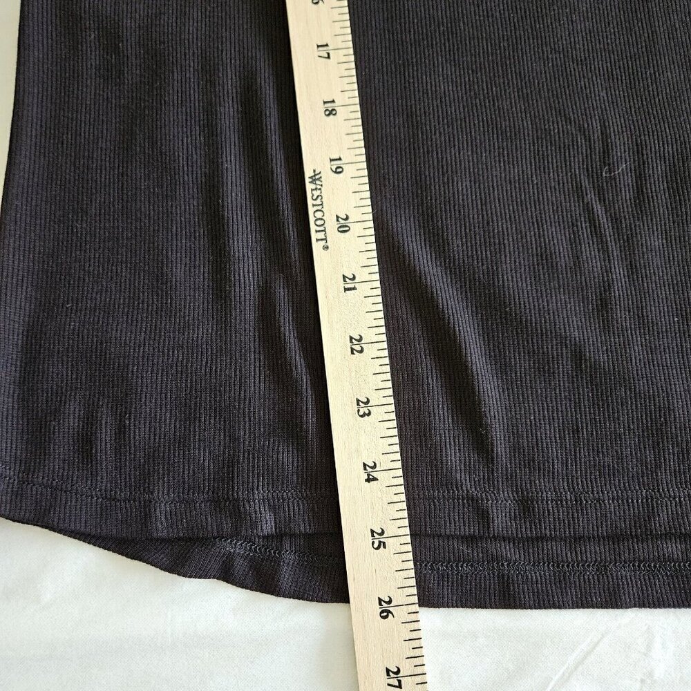 Terrera Black Turtleneck Top Womens L Bamboo Spandex LS Minimalist Office Siren - Picture 9 of 12